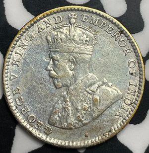 1925 Ceylon 10 Cents Lot#T9770 Silver!