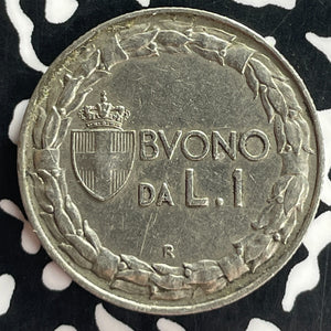 1928-R Italy 1 Lira Lot#T7529
