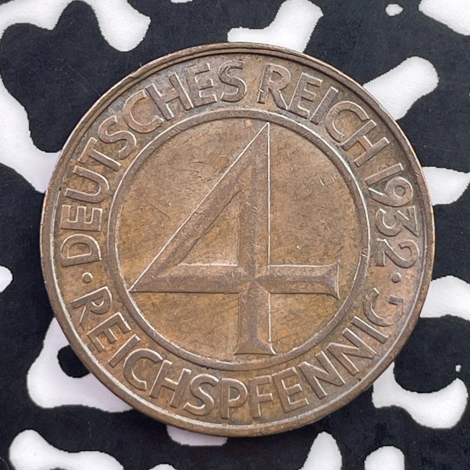 1932-D Germany 4 Pfennig Lot#C5674 High Grade! Beautiful!