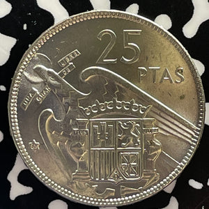 1957(65) Spain 25 Pesetas Lot#T3071 High Grade! Beautiful!