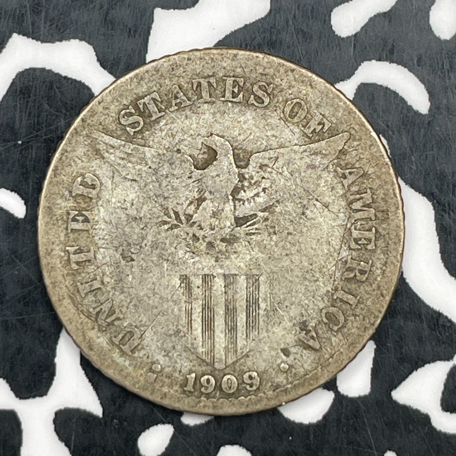 1909-S U.S. Philippines 20 Centavos Lot#N1156 Silver! Better Date