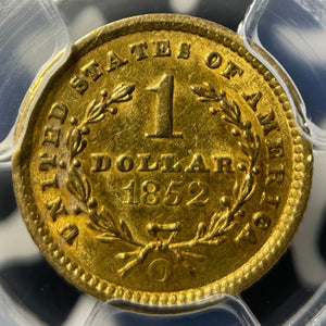 1852-O U.S. $1 Dollar PCGS AU53 Lot#G8825 Gold!