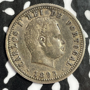 1893 Portugal 100 Reis Lot#E2263 Silver!