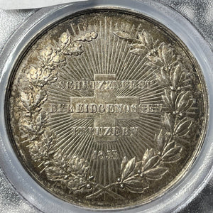 1853 Switzerland Lucern Shooting Festival Medal PCGS SP62 Lot#GV8872 Silver!