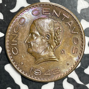 1943-Mo Mexico 5 Centavos Lot#T2821 High Grade! Beautiful!
