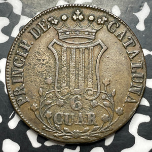 1843 Spain Catalonia 6 Quartos Lot#MK337