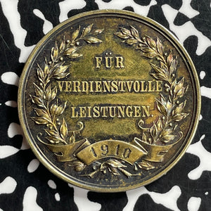 1910 Germany Kaiserslautern Canary Breeding Award Medal Lot#JM9803 Silver! 33mm