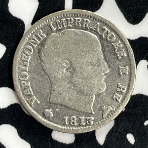 1813-M Italy Kingdom Of Napoleon 5 Soldi Lot#C1071 Silver!