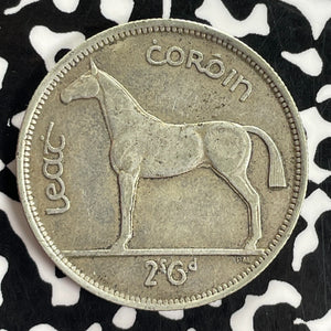 1939 Ireland 1/2 Crown Half Crown Lot#C1138 Silver!