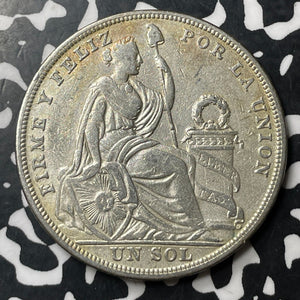 1923 Peru 1 Sol Lot#E7116 Large Silver Coin!