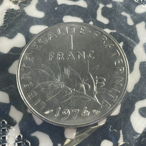 1974 France 9x Coin Mint Set Lot#B2398 Including Silver! With Case & C.O.A.