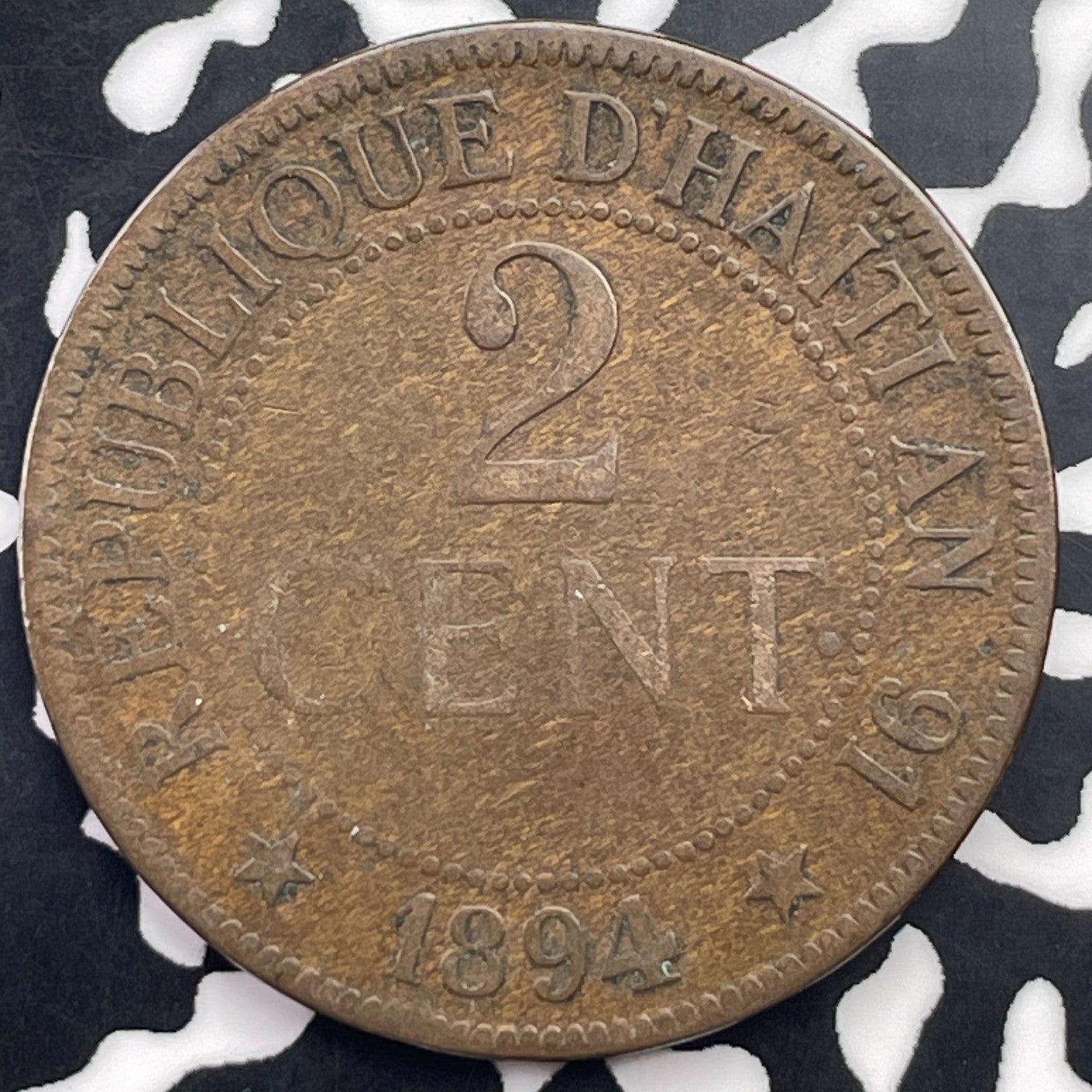 1894-A Haiti 2 Centimes Lot#C2849