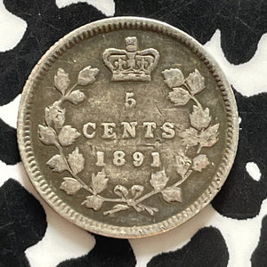 1891 Canada 5 Cents Lot#T4894 Silver!