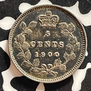 1900 Canada 5 Cents Lot#T4808 Silver! Nice! Oval '0'