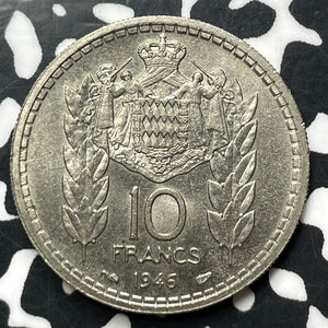 1946 Monaco 10 Francs (4 Available) (1 Coin Only) High Grade! Beautiful!