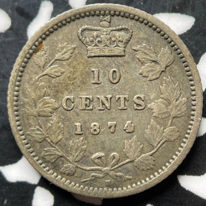 1874-H Canada 10 Cents Lot#JM9009 Silver! Nice!