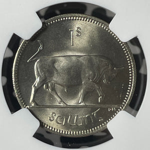 1959 Ireland 1 Shilling NGC MS65 Lot#G252 Gem BU!