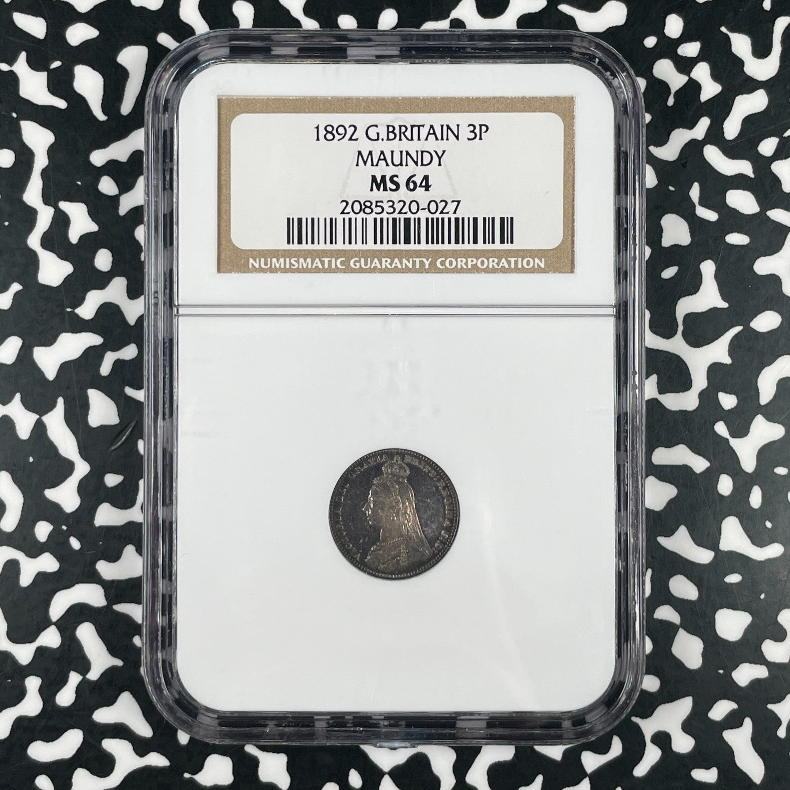 1892 Great Britain Victoria Maundy 3 Pence NGC MS64 Lot#G3390 Silver!