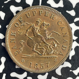 1857 Upper Canada 1 Penny Token Lot#T8428 Nice!