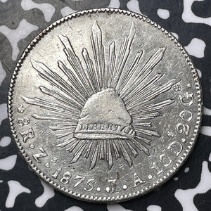 1875-Zs JA Mexico 8 Reales Lot#JM8413 Large Silver!