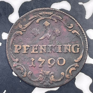 1790 Germany Lowenstein-Wertheim-Rochefort 1 Pfennig Lot#C0956 KM#90