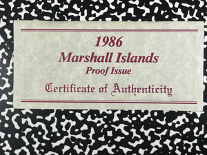 1986 Marshall Islands 2x Coin Proof Set Lot#B2602 Silver! With Case & C.O.A.