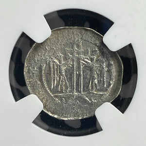 (1050-1250) Germany Strassburg 1 Pfennig NGC MS62 Lot#G958 Silver! Nice UNC!