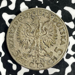 1933 Poland 5 Zlotych Lot#C1130 Silver! Nice!