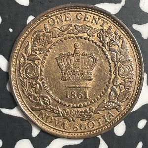1861 Nova Scotia Large Cent Lot#T3615 Beautiful Detail, Cleaned