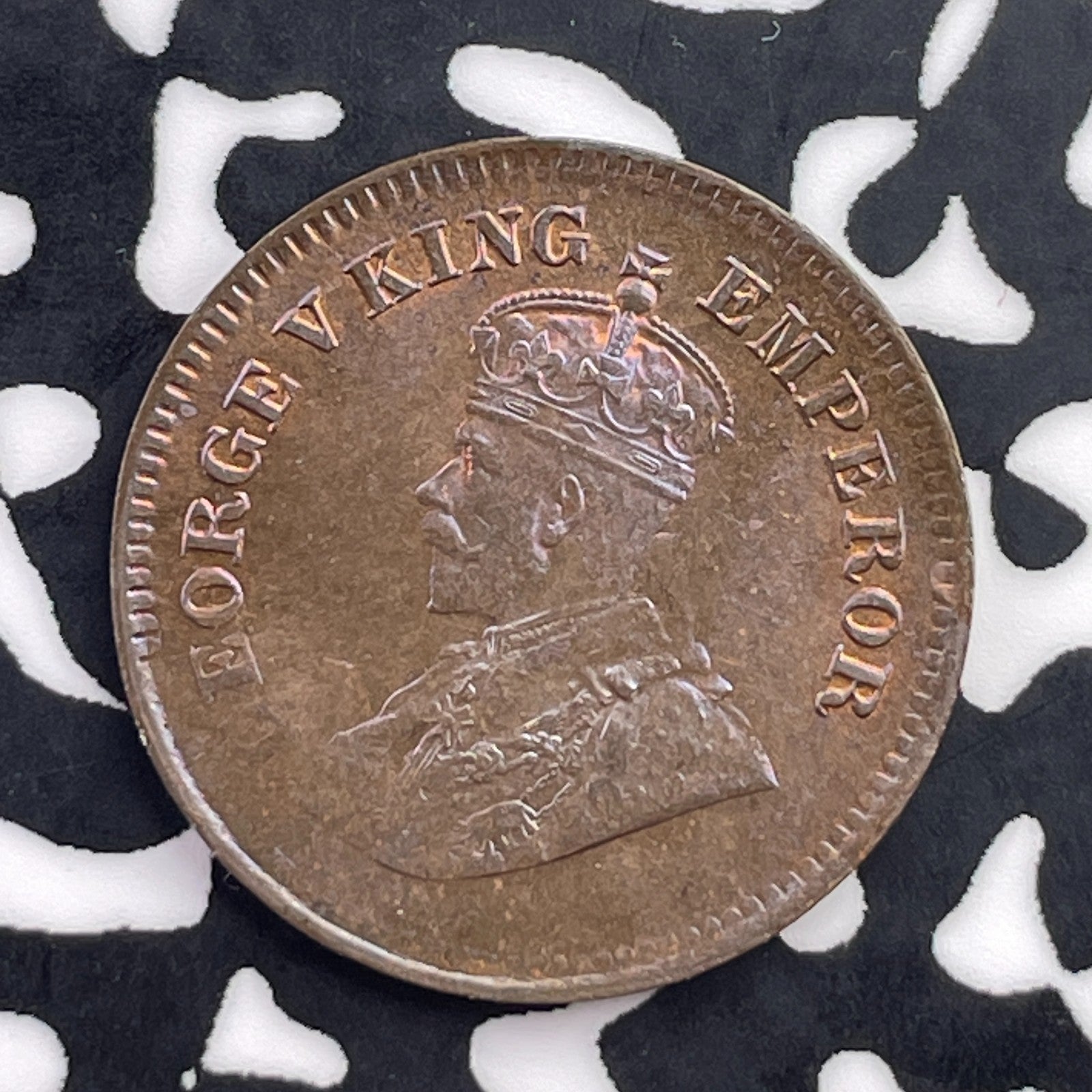 1912 India 1/2 Pice Half Pice Lot#C5623 High Grade! Beautiful Toning!