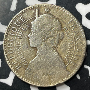 1922 Martinique 50 Centimes Lot#E9496 Cleaned