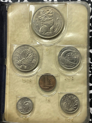 1968 Singapore 6x Coin Mint Set Lot#B2170 With Case & C.O.A.