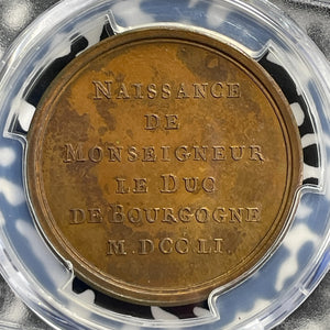 1751 France Birth Of The Duke Of Burgundy Medal PCGS MS63 Lot#G1019 Choice UNC!