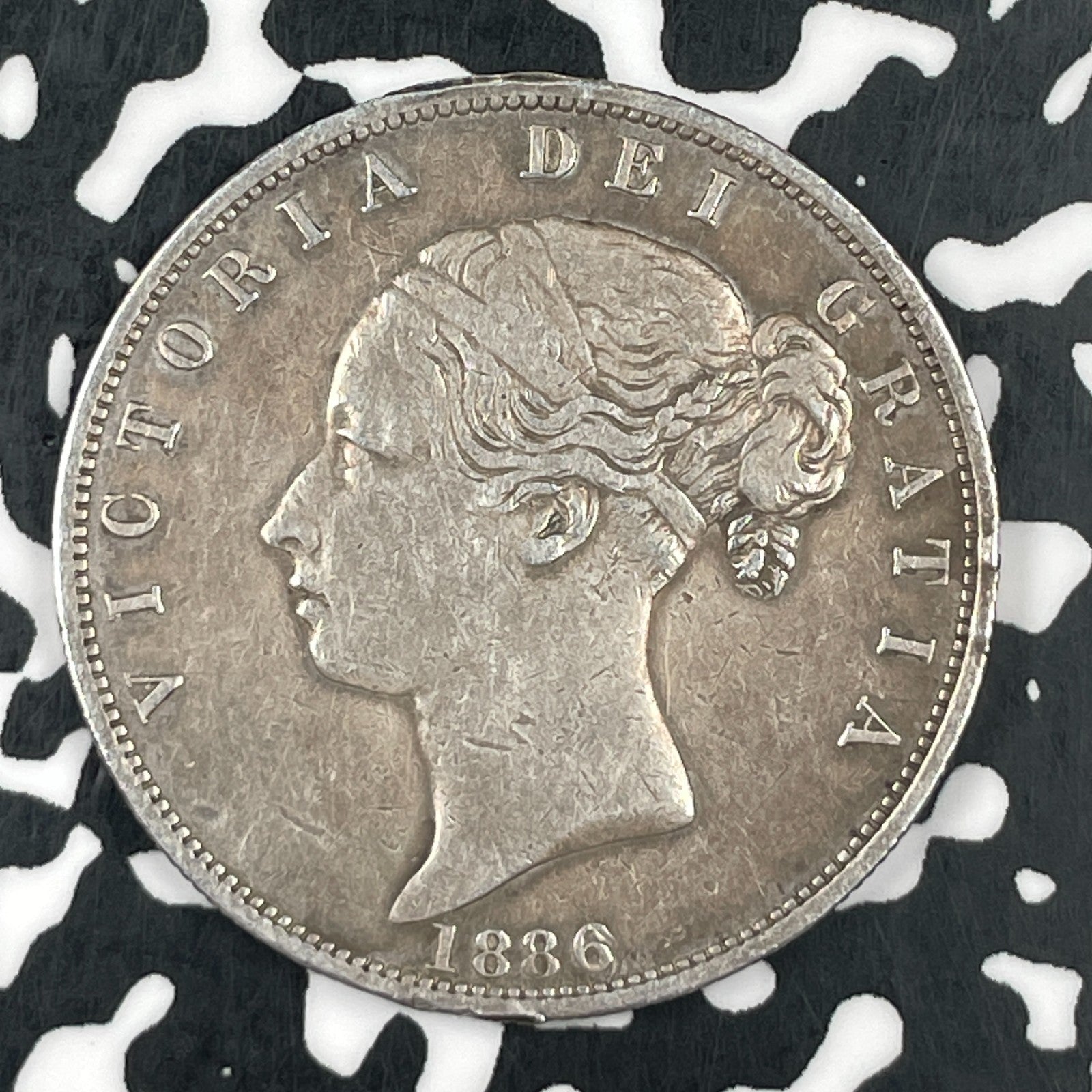 1886 Great Britain Victoria 1/2 Crown Lot#JM1421 Silver!