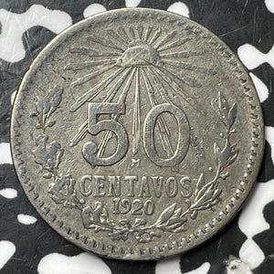 1920 Mexico 50 Centavos Lot#D8304 Silver!