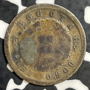 1852 Colombia Bogota 1 Real Lot#E6990 Silver!