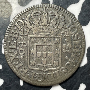 1751 Brazil 80 Reis Lot#JM8567 Silver! Scarce!