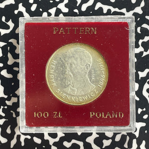 1977 Poland Henryk Sienkiewicz 100 Zlotych In Plastic Case Lot#OV1570 Silver!