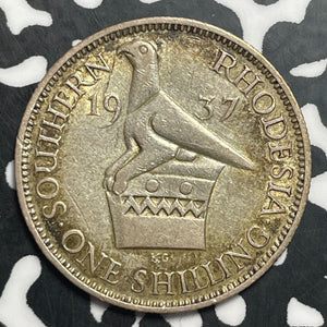 1937 Southern Rhodesia 1 Shilling Lot#T1483 Silver!