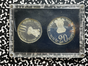 1973-B India Development 2x Coin Mint Set Lot#B2663 Silver! With Case