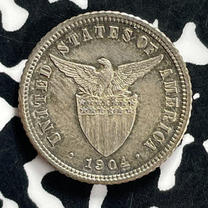 1904 U.S. Philippines 10 Centavos Lot#JM9823 Silver! High Grade! Beautiful!
