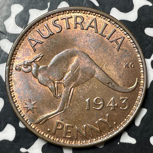 1943-I Australia 1 Penny Lot#E7179 High Grade! Beautiful!