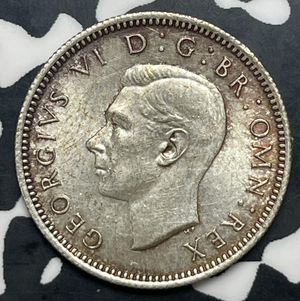 1944 Great Britain 6 Pence Sixpence Lot#T9983 Silver! High Grade! Beautiful!