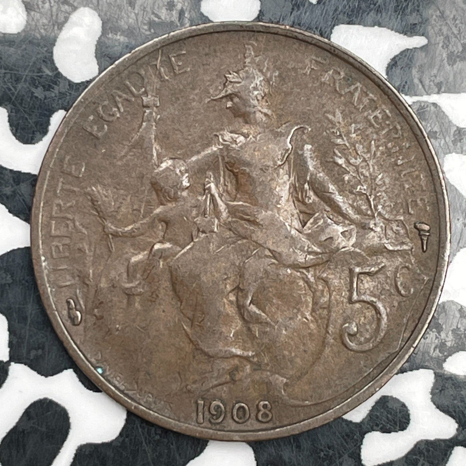 1908 France 5 Centimes Lot#N2622 Nice! Better Date