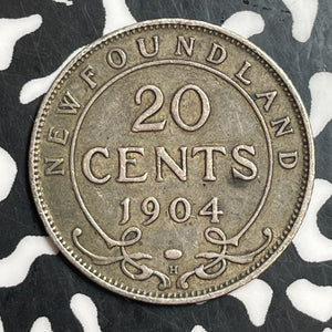 1904-H Newfoundland 20 Cents Lot#T2414 Silver!