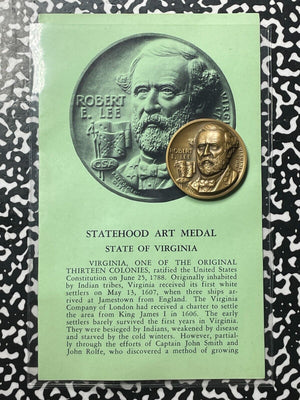 1966 U.S. Robert E Lee/Virginia Statehood Medallic Art Co. Medal Lot#B1656