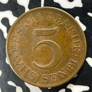 1931 Estonia 5 Senti Lot#T4165