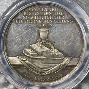 (c.1800) Germany Confirmation Medal PCGS SP62 Lot#G9910 Silver! Sommer-B2, 39mm