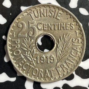 1919 Tunisia 25 Centimes Lot#E2880 High Grade! Beautiful!