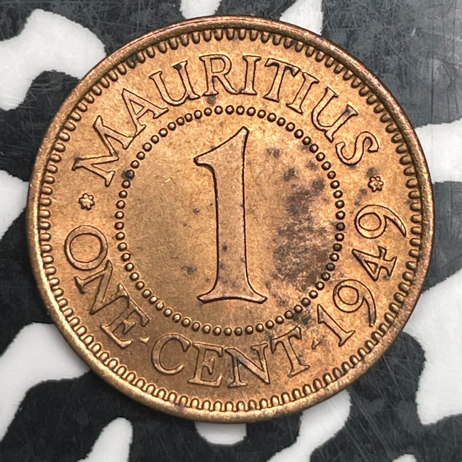 1949 Mauritius 1 Cent Lot#F7225 High Grade! Beautiful!